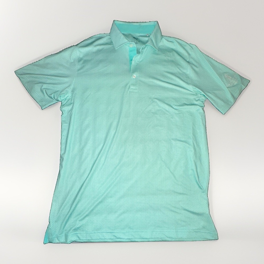 Puma Mens Short Sleeve Polo Shirt Medium (M) Teal Golf Prep